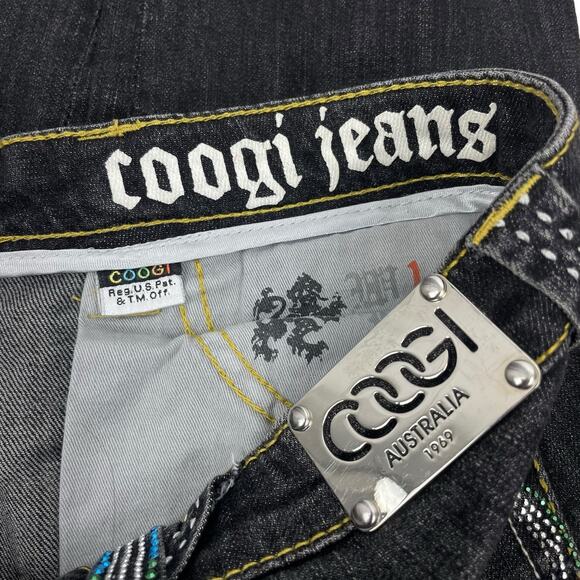COOGI Rainbow Embellished Straight Leg Jeans Dark Wash Size 1/2 28x32 - Picture 11 of 12